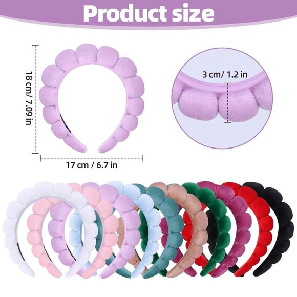 10 Pcs Velvet Spa Headbands Soft Makeup Face Wash Beauty Routine Gift main image 6